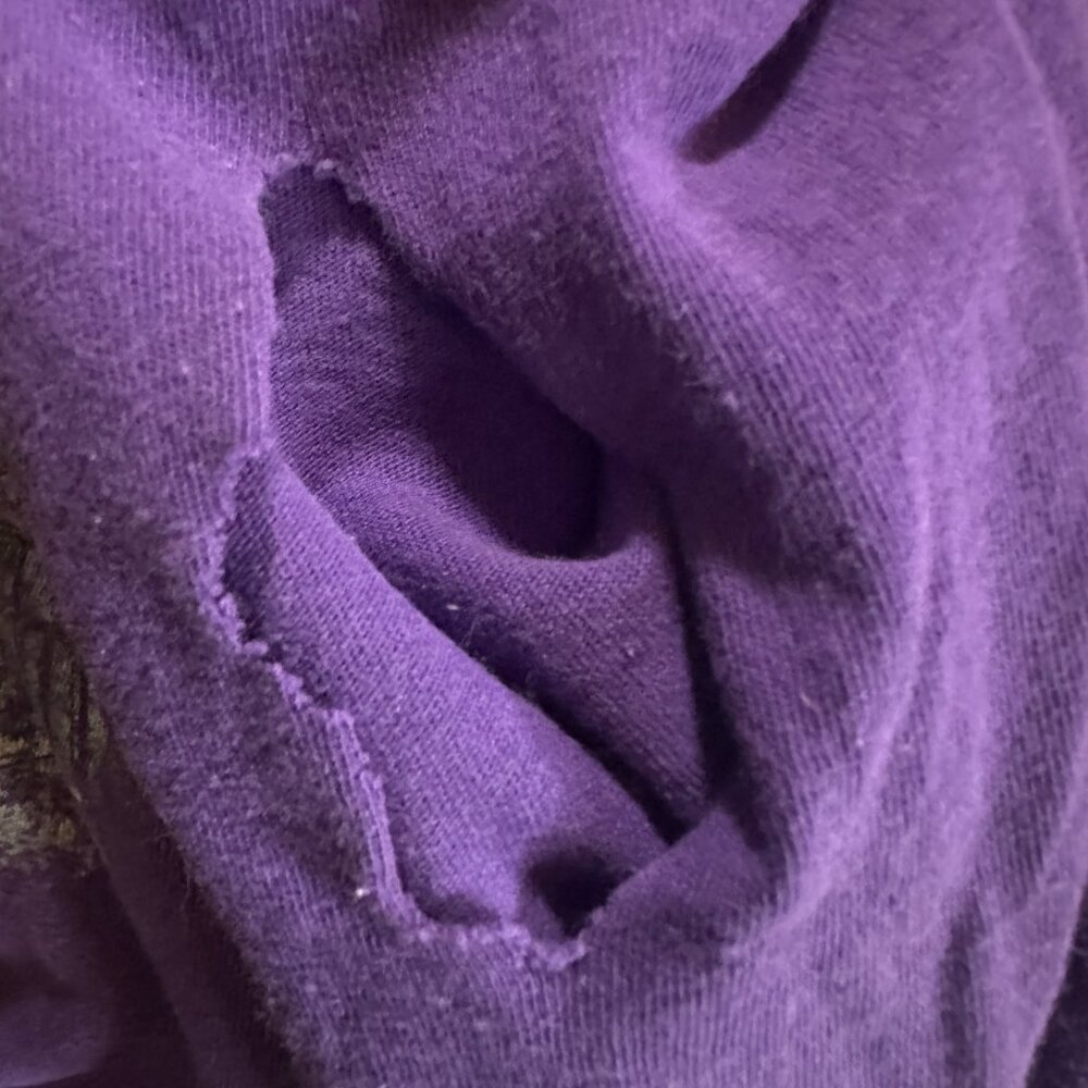 Batman Joker Gotham Men's Purple T Shirt Size XL Fruit of the Loom - Picture 2 of 5